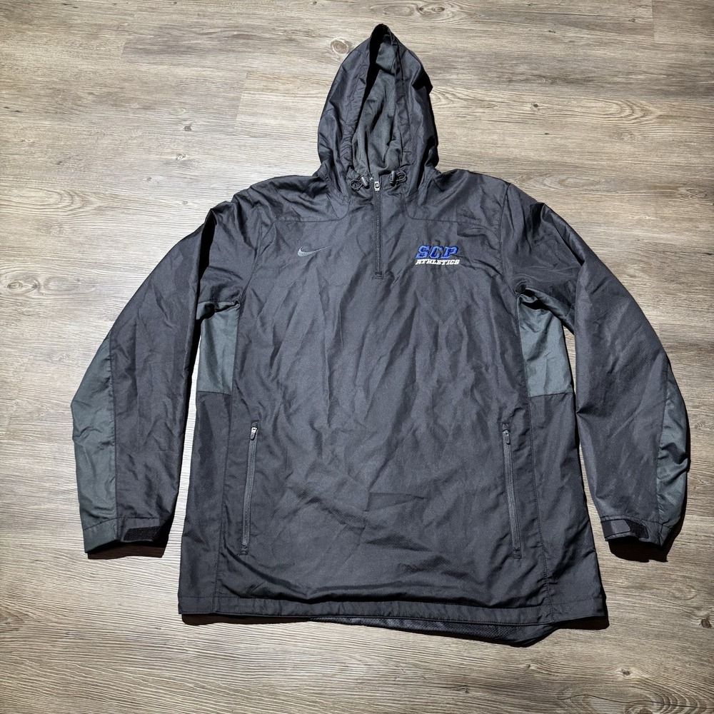 Nike Team Men's Hooded 1/4 Zip Pullover Jacket Black Size L SCP Athletics